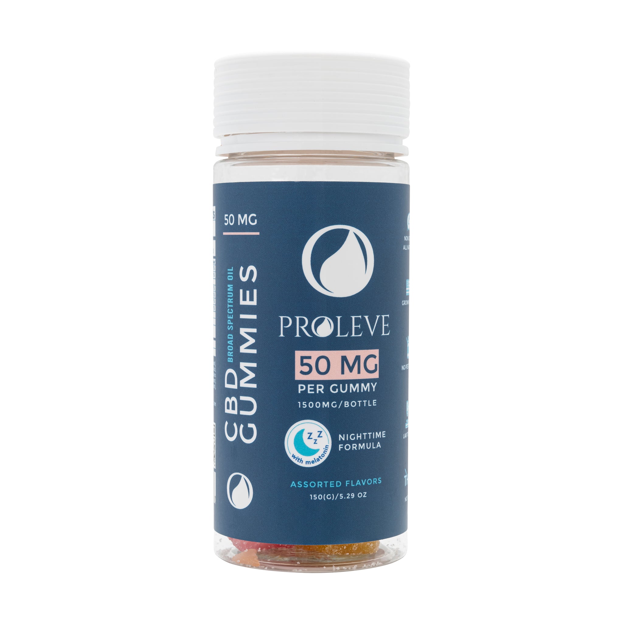 50mg Broad Spectrum CBD PM Sleep Gummies | 30 Count – Proleve Distribution