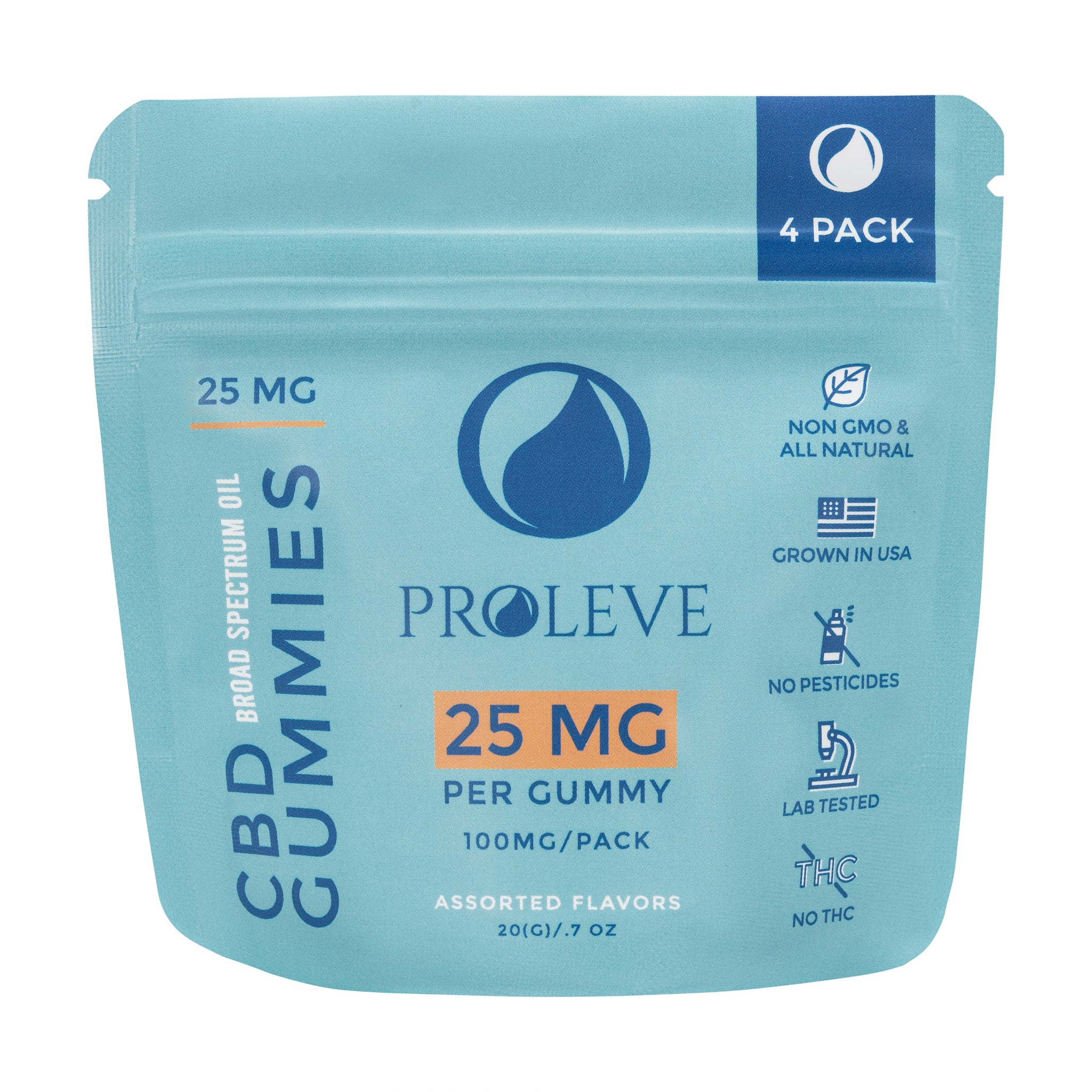 Proleve 25mg CBD Gummies - 4 pack