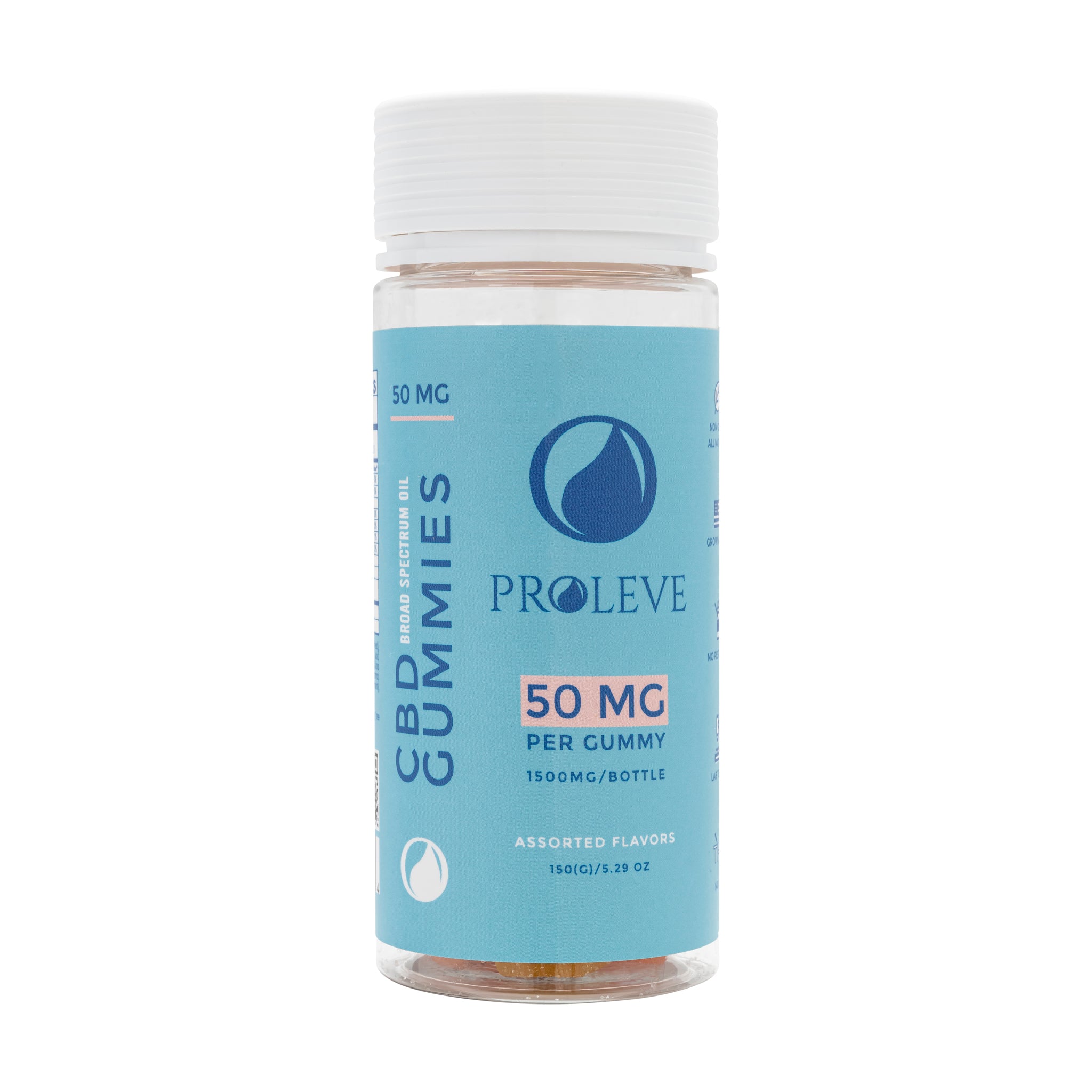 Proleve 50MG Broad Spectrum CBD Gummies 30 Count Bottle