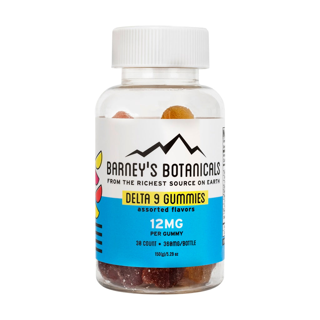 Barney's Botanicals 12mg Delta 9 Gummies Assorted Flavors - 30 Count Bottle