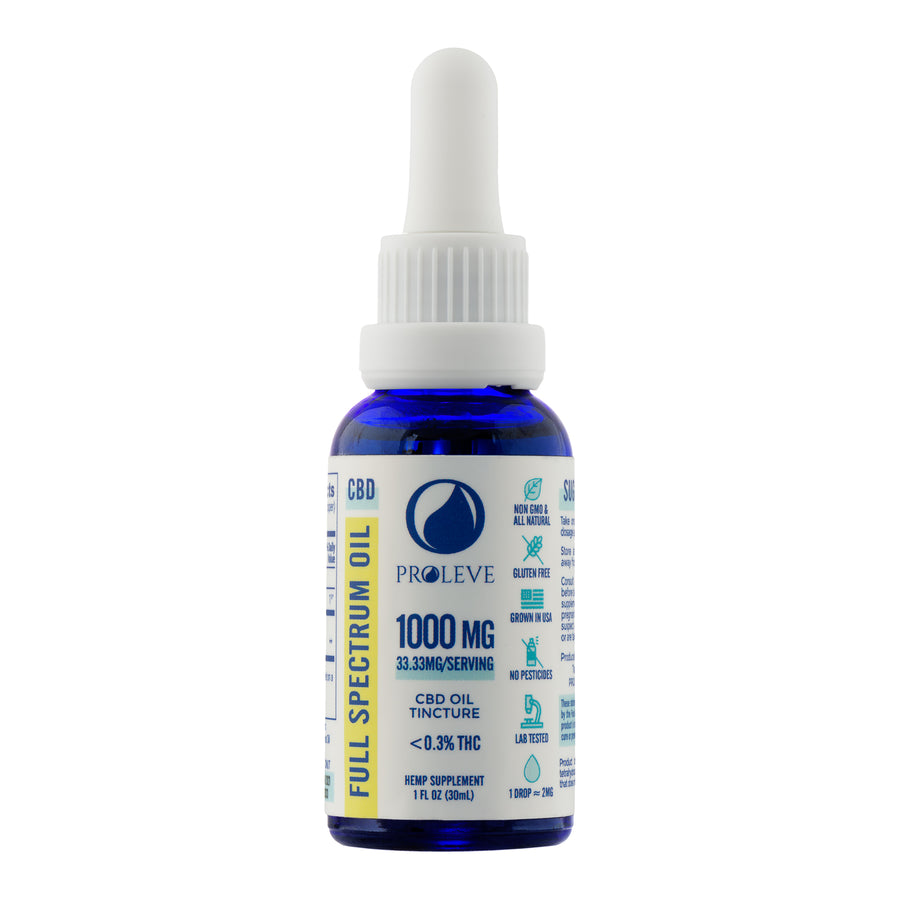 Proleve 1000mg CBD Full Spectrum Tincture Bottle