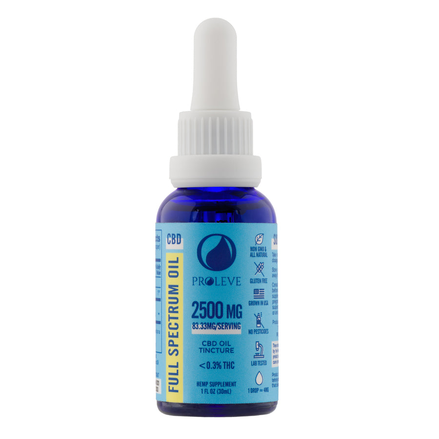 Proleve 2500mg CBD Full Spectrum Tincture Bottle